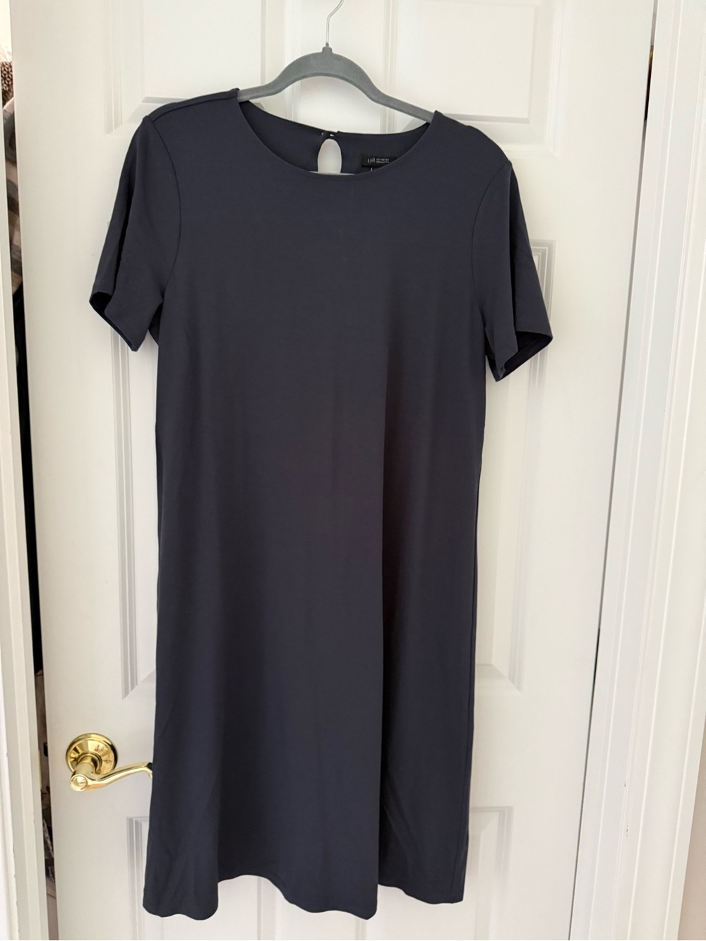 J. Jill carbon Gray  Short-Sleeve Midi Shift Dress